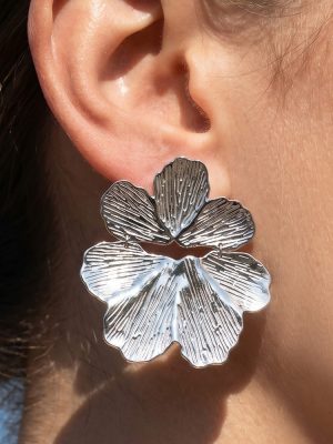 Exaggerated Large Flower Female Earrings Stud Earrings Stainless Steel 18K Gold Plated Non-Fading Ornament