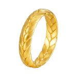 color: Size 8 Fine Wheat Closed Ring Gold