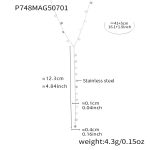 color: P748-Steel Color Disc Y Letter Necklace -41+5cm