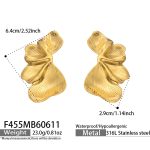 color: F455-Gold Half Flower Stud Earrings