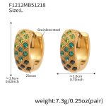 color: F1212-Green Color Zircon Earrings -Large