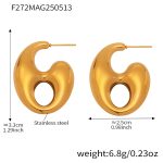 color: F272-Gold Coffee Bean Hollow Earrings