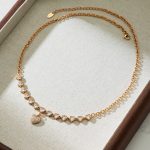 Luxury over Heart-Shaped Zircon Hand-Stitched Twin Clavicle Chain 18K Gold Plating Elegant Exquisite Necklace for Women