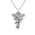Snake Winding Pearl Chain Necklace Stainless Steel Vintage Pendant Ornament Personality Men and Women