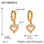 color: Q011-Gold Heart Earrings -Small