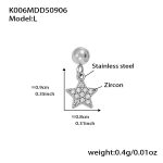 color: K006-Steel Color Five-pointed Star Zircon Pendant -L