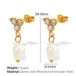 color: EH863WEG Freshwater Pearl Gold Earrings