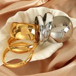 Stainless Steel Metal Couple Bracelet Bracelet Large Glossy Exaggerated Design Advanced Women's Jewelry