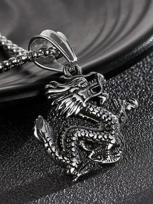 Classic Pendant Retro Auspicious Chinese Dragon Zodiac Dragon Tengtianxia Stainless Steel Pendant Necklace Ornament
