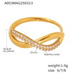 color: A053-Gold Zircon Ring / size: US 7