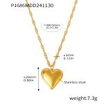 color: P1686-Gold Heart Necklace