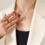 color: P636-Gold Necklace -40+5cm
