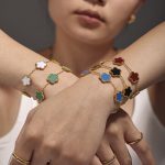 Agate Five-Leaf Flower Stainless Steel Bracelet Temperament Girlfriend Gifts Flower Chain Bracelet Four-Leaf Clover