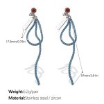 color: EH970BES Blue Zircon Silver Earrings
