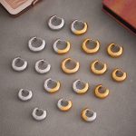 Finishing Polish Stainless Steel Simple Bracelet Ear Clip 18K Gold Plating Simple Women Earrings