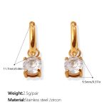 color: EH1319WEG White Zircon Earrings