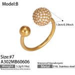 color: A302-5A Zircon Open Ring -B