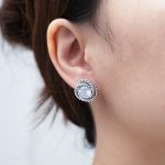 color: Rose Stud Earrings Steel Color MS-518