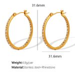 color: EH563 Rhinestone Style Gold Earrings