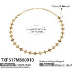 color: TXP617-Champagne Zircon Gold Necklace -31.5+12cm