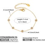 color: E096-Inlaid Zircon Gold Bracelet -17+5cm