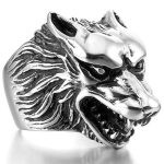 Power Style Personalized Wolf Totem Wolf Head Men's Rings Casting Punk Hip Hop Street Animals