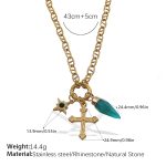 color: XL630CRG Multi-charm Gold Necklace