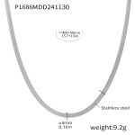 color: P1686-Steel Color Blade Chain Heart Necklace