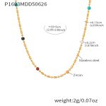 color: P1693-Gold Necklace -33+5cm