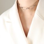 color: P921-Steel Color Necklace -34+5cm