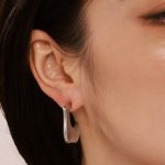 Irregular Pleated C- Shaped Earrings Stud Earrings Stainless Steel PVD Plated 18K Real Gold Cold Temperament Earrings