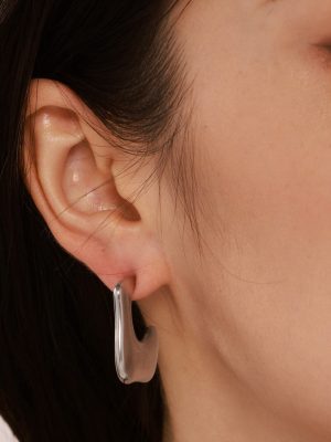 Irregular Pleated C- Shaped Earrings Stud Earrings Stainless Steel PVD Plated 18K Real Gold Cold Temperament Earrings