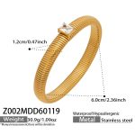 color: Z002-White Zircon Bangle -Width 12MM
