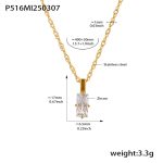 color: P516-Gold Necklace 40+5cm
