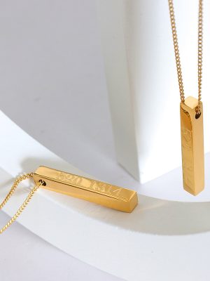 Design Light Luxury Life-Long Personalized Digital Love Column Love Necklace Women's All-Match Stainless Steel Ornament