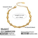 color: E313-C Gold Bracelet 17+5cm