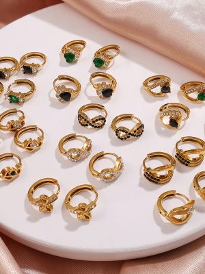 New Light Luxury Inlaid Zircon Gang Drill Women's Stainless Steel Earrings 18K Gold Plating Rhinestone Earrings