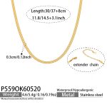 color: P559-Gold Necklace -30+8cm