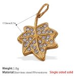 color: PJ341WEG White Rhinestone Gold Pendant