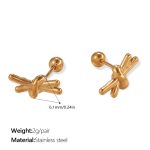 color: EH930G Gold Stud Earrings