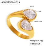 color: A682-Gold Zircon Ring / size: US 6