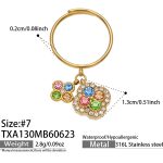 color: TXA130-Colorful Zircon Gold Ring -Size 7