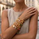 Vintage Coconut Tree XINGX Multi-Element DIY Pendant Ball Bracelet Stainless Steel Plated 18K Gold Stacked Bracelet