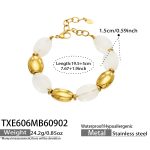 color: TXE606-White Resin Gold Bracelet -19.5+5cm