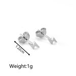 color: Lightning Stud Earrings Steel Color MS-232D