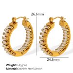 color: EH843WEG White Zircon Gold Earrings