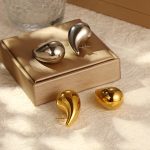 Advanced Water Drop Stainless Steel Hollow Earrings Plated 18K Women's Color Retention Ornament