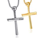 Baseball Pearl Chain Necklace Stainless Steel Retro Pendant Ornaments