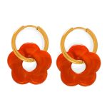 color: MYTXF107-Bright Red Color Earrings