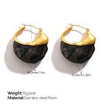 color: EH1385BKG Black Resin Earrings